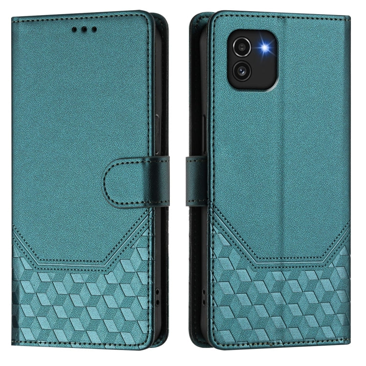 For Samsung Galaxy A03 166mm Honeycomb Embossing RFID Leather Phone Case