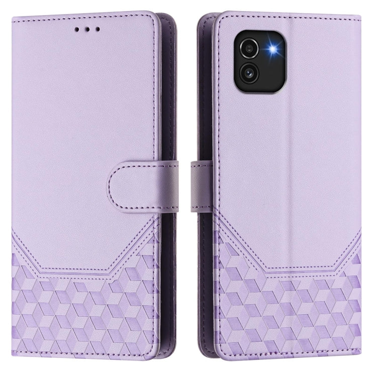 For Samsung Galaxy A03 166mm Honeycomb Embossing RFID Leather Phone Case