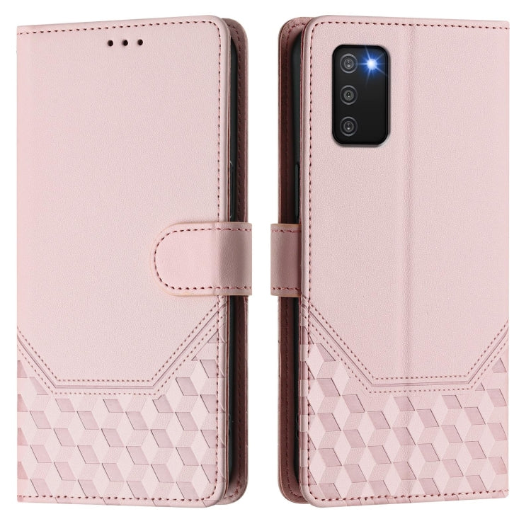 For Samsung Galaxy A03s 164mm Honeycomb Embossing RFID Leather Phone Case