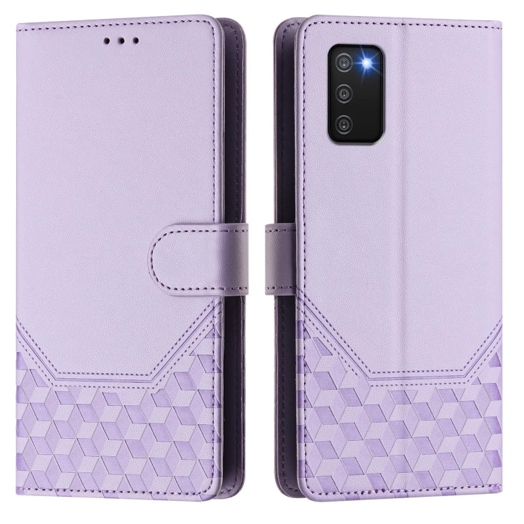 For Samsung Galaxy A03s 164mm Honeycomb Embossing RFID Leather Phone Case