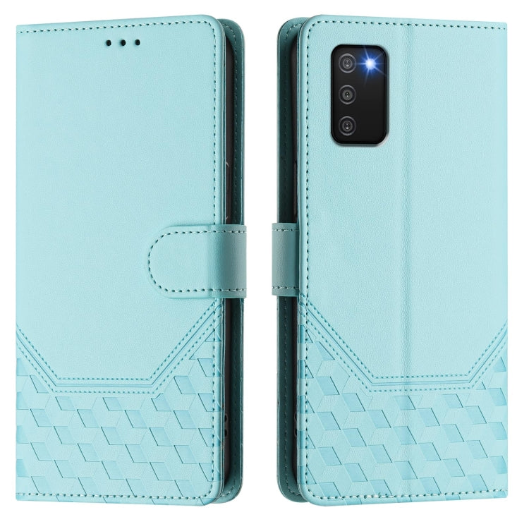 For Samsung Galaxy A03s 166mm Honeycomb Embossing RFID Leather Phone Case
