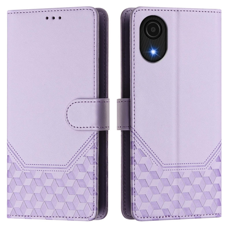 For Samsung Galaxy A03 Core Honeycomb Embossing RFID Leather Phone Case