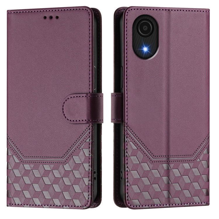 For Samsung Galaxy A03 Core Honeycomb Embossing RFID Leather Phone Case