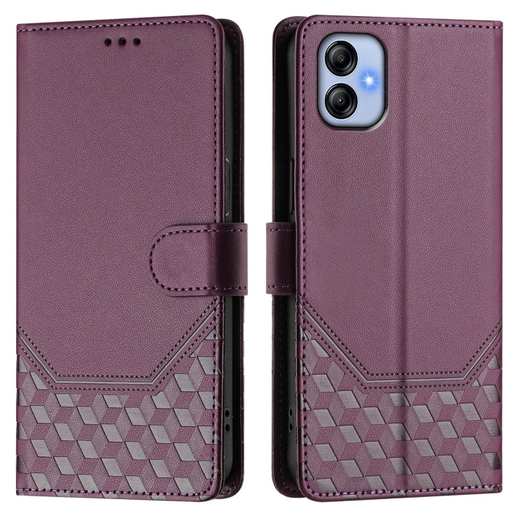 For Samsung Galaxy A04e / F04 / M04 Honeycomb Embossing RFID Leather Phone Case