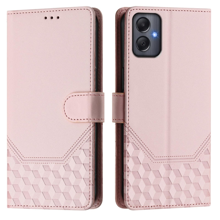 For Samsung Galaxy A05 4G Global Honeycomb Embossing RFID Leather Phone Case