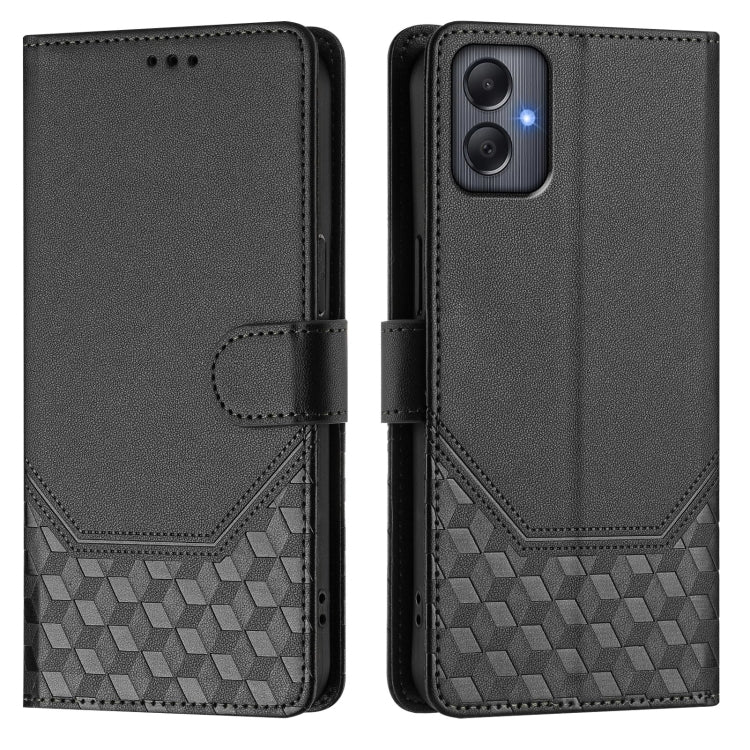 For Samsung Galaxy A05 4G Global Honeycomb Embossing RFID Leather Phone Case