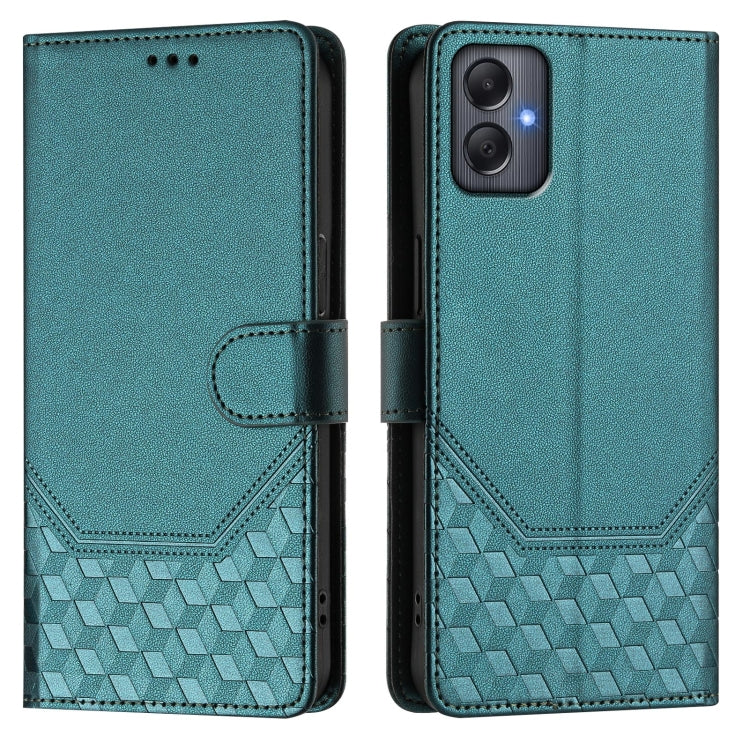 For Samsung Galaxy A05 4G Global Honeycomb Embossing RFID Leather Phone Case