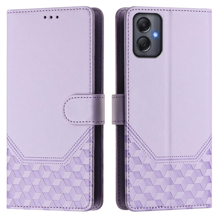 For Samsung Galaxy A05 4G Global Honeycomb Embossing RFID Leather Phone Case