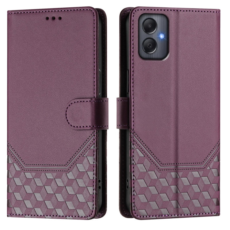 For Samsung Galaxy A05 4G Global Honeycomb Embossing RFID Leather Phone Case