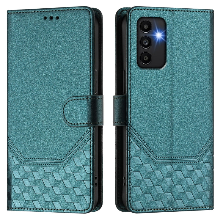 For Samsung Galaxy A13 5G / 4G / A04s / A04 Honeycomb Embossing RFID Leather Phone Case