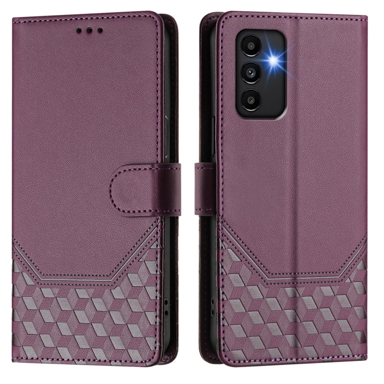 For Samsung Galaxy A13 5G / 4G / A04s / A04 Honeycomb Embossing RFID Leather Phone Case