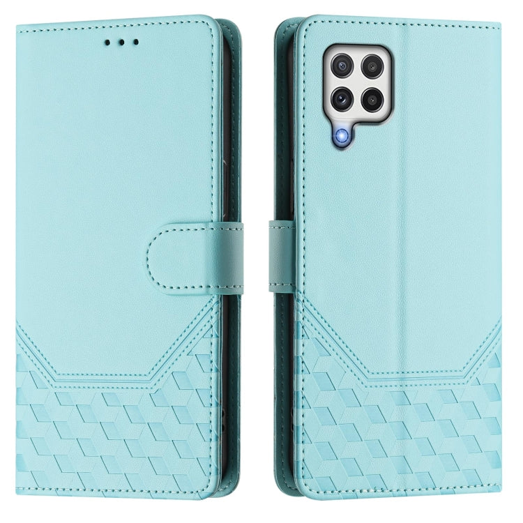 For Samsung Galaxy A22 4G Honeycomb Embossing RFID Leather Phone Case