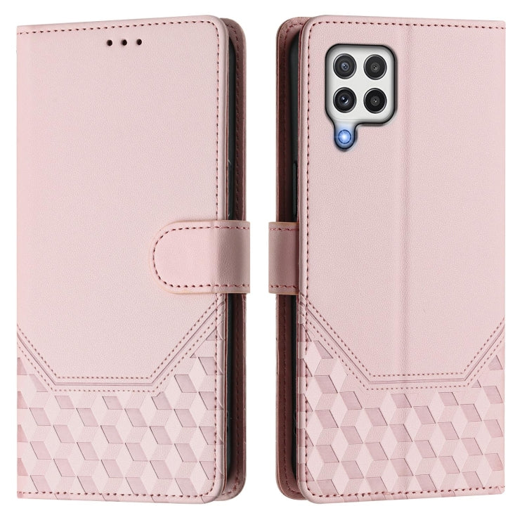 For Samsung Galaxy A22 4G Honeycomb Embossing RFID Leather Phone Case