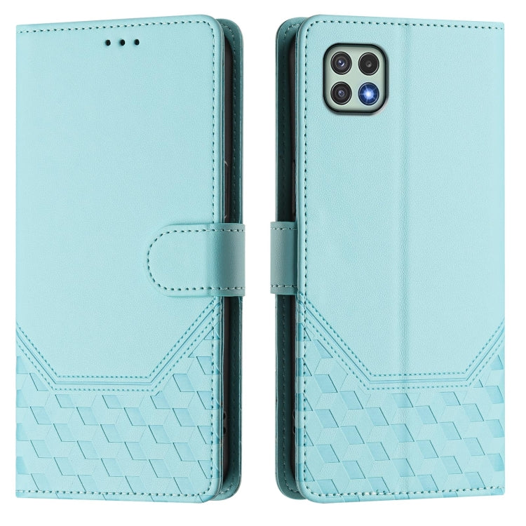 For Samsung Galaxy A22 5G / F42 Honeycomb Embossing RFID Leather Phone Case