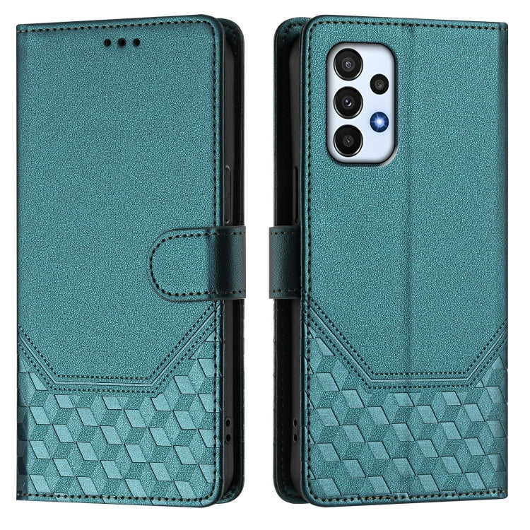 For Samsung Galaxy A23 5G / 4G / M23 5G Honeycomb Embossing RFID Leather Phone Case
