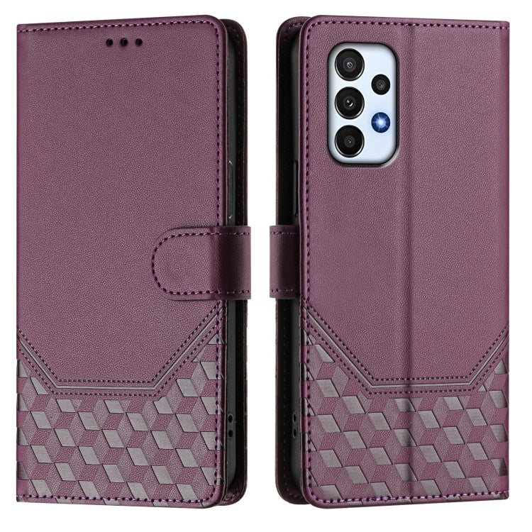 For Samsung Galaxy A23 5G / 4G / M23 5G Honeycomb Embossing RFID Leather Phone Case