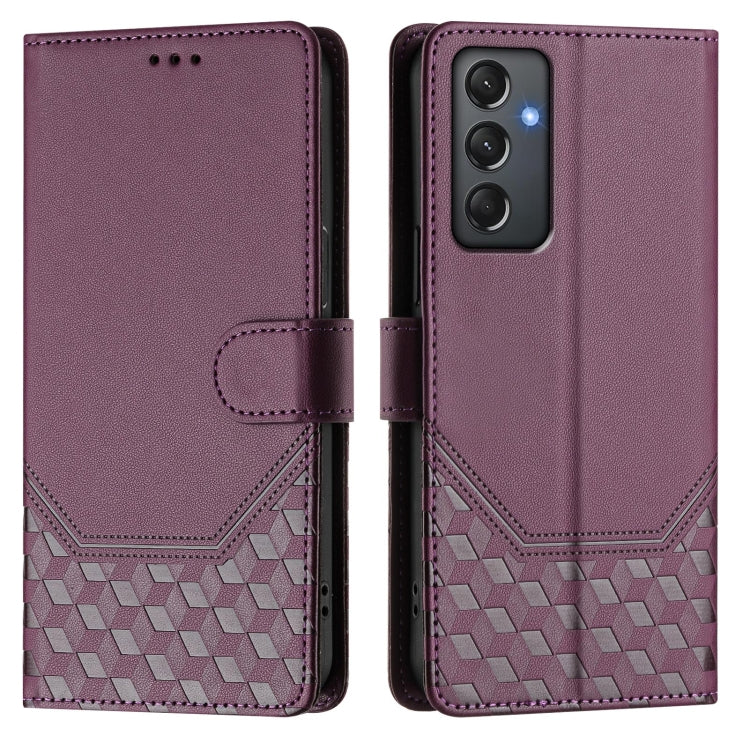 For Samsung Galaxy A24 4G Global Honeycomb Embossing RFID Leather Phone Case