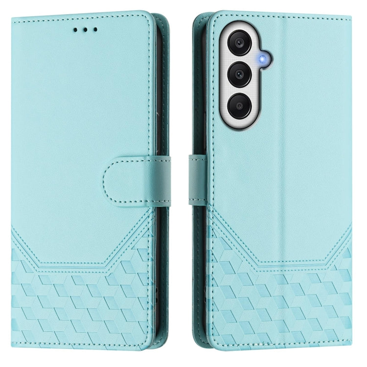 For Samsung Galaxy A25 5G Global Honeycomb Embossing RFID Leather Phone Case