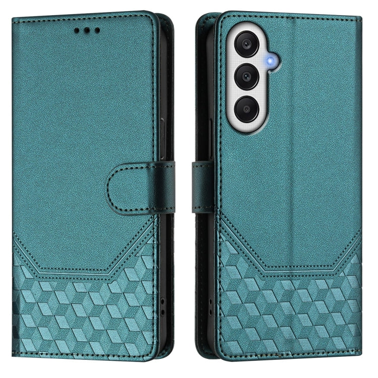 For Samsung Galaxy A25 5G Global Honeycomb Embossing RFID Leather Phone Case