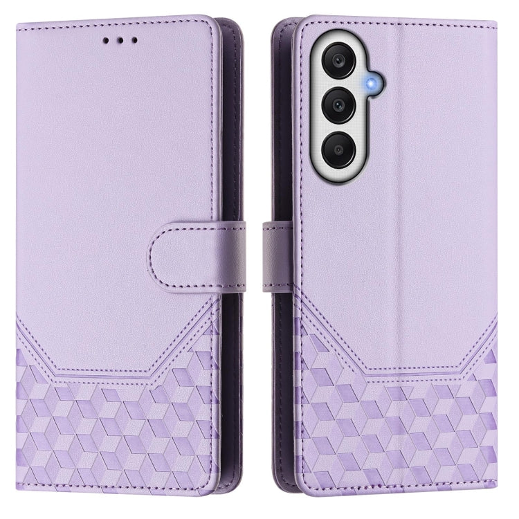 For Samsung Galaxy A25 5G Global Honeycomb Embossing RFID Leather Phone Case