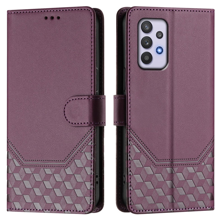 For Samsung Galaxy A32 5G / M32 5G Honeycomb Embossing RFID Leather Phone Case