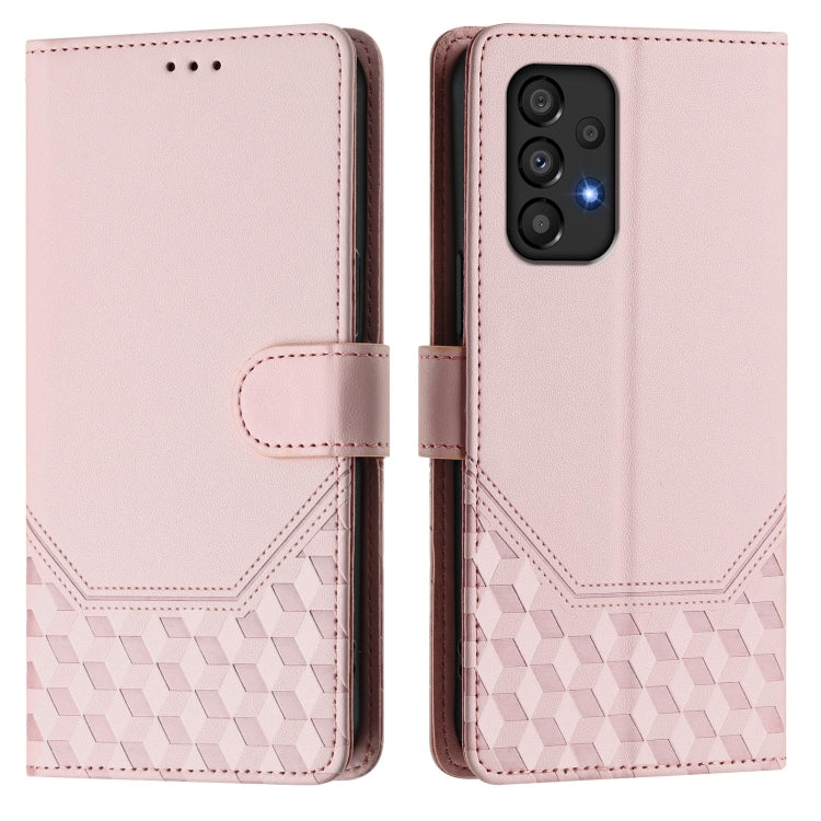For Samsung Galaxy A33 5G Honeycomb Embossing RFID Leather Phone Case