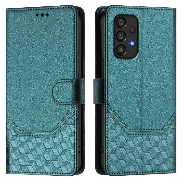 For Samsung Galaxy A33 5G Honeycomb Embossing RFID Leather Phone Case