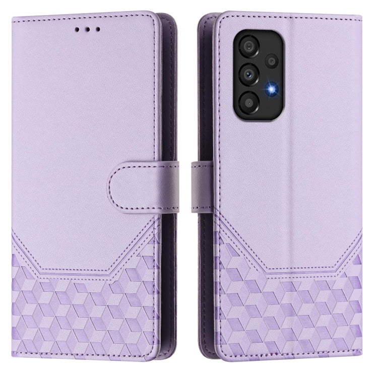 For Samsung Galaxy A33 5G Honeycomb Embossing RFID Leather Phone Case