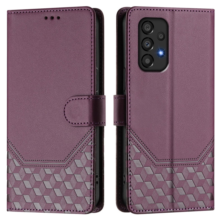 For Samsung Galaxy A33 5G Honeycomb Embossing RFID Leather Phone Case