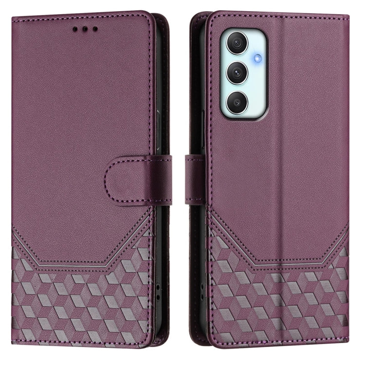 For Samsung Galaxy A34 5G Honeycomb Embossing RFID Leather Phone Case