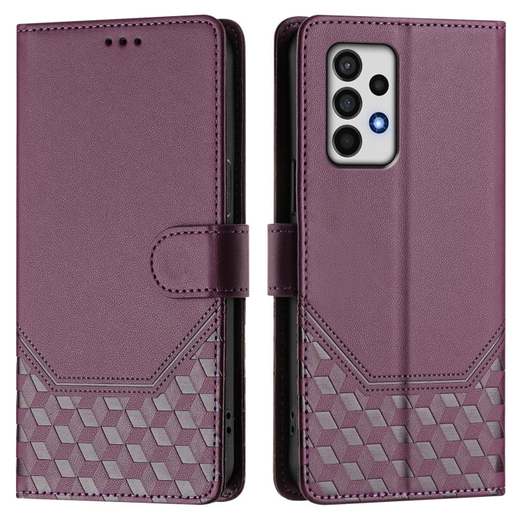 For Samsung Galaxy A52 5G / 4G / A52s Honeycomb Embossing RFID Leather Phone Case