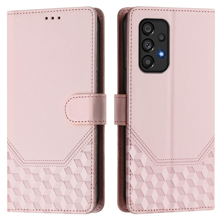 For Samsung Galaxy A53 5G Honeycomb Embossing RFID Leather Phone Case