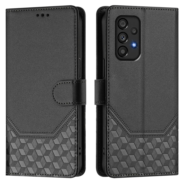 For Samsung Galaxy A53 5G Honeycomb Embossing RFID Leather Phone Case