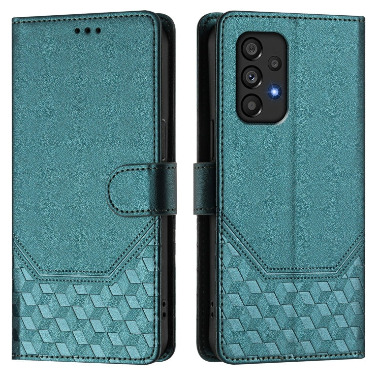 For Samsung Galaxy A53 5G Honeycomb Embossing RFID Leather Phone Case