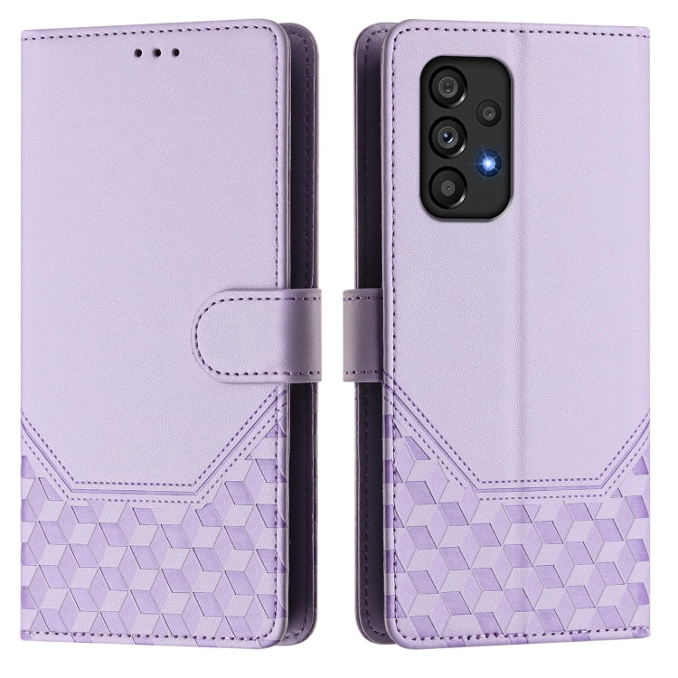 For Samsung Galaxy A53 5G Honeycomb Embossing RFID Leather Phone Case
