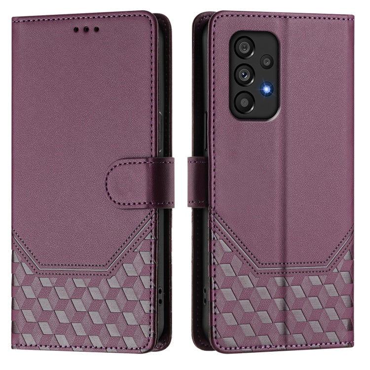 For Samsung Galaxy A53 5G Honeycomb Embossing RFID Leather Phone Case