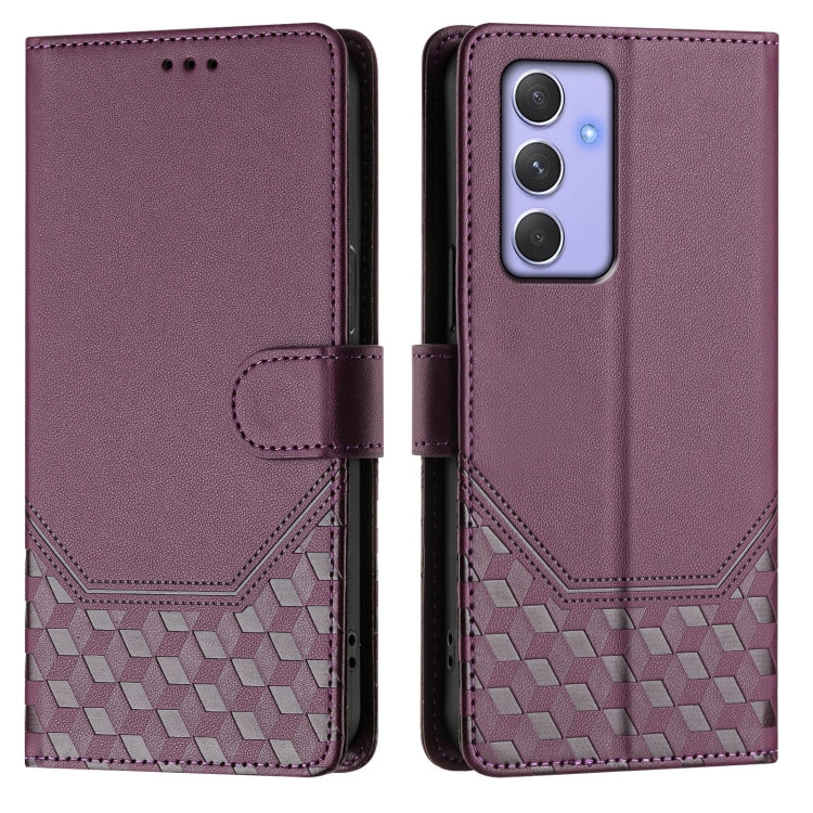 For Samsung Galaxy A54 5G Honeycomb Embossing RFID Leather Phone Case