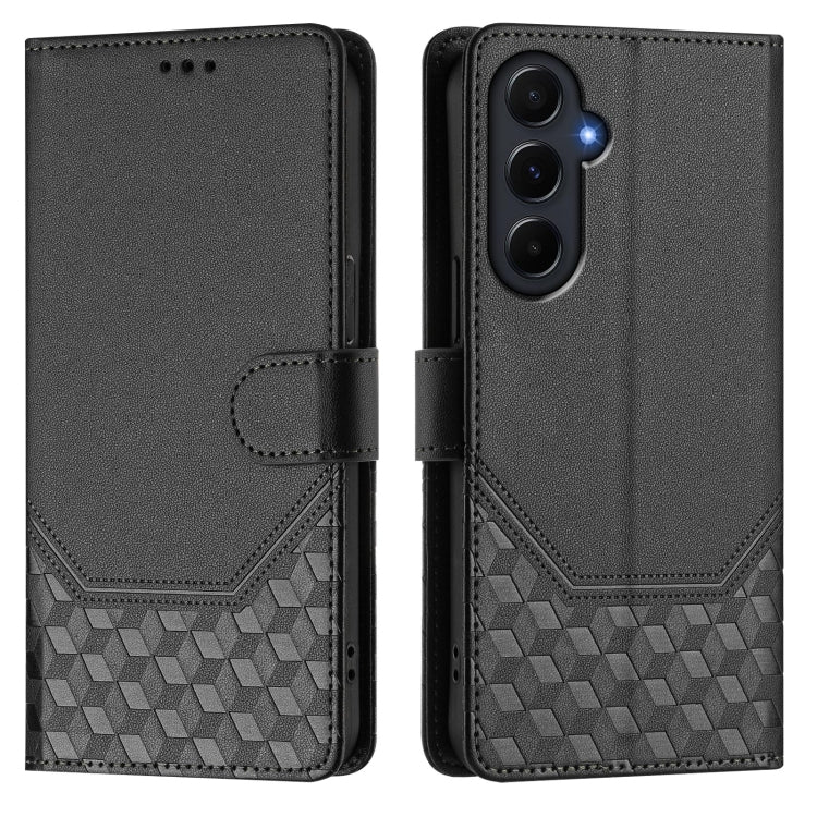 For Samsung Galaxy A55 5G Global Honeycomb Embossing RFID Leather Phone Case