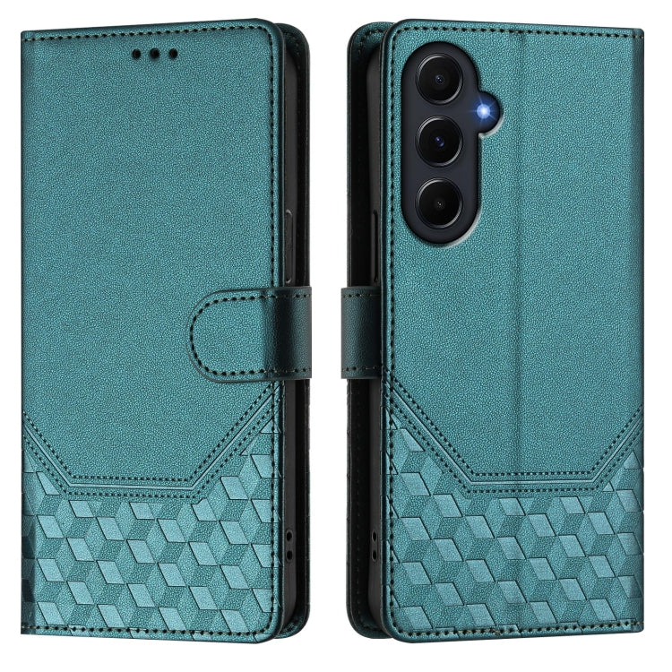 For Samsung Galaxy A55 5G Global Honeycomb Embossing RFID Leather Phone Case