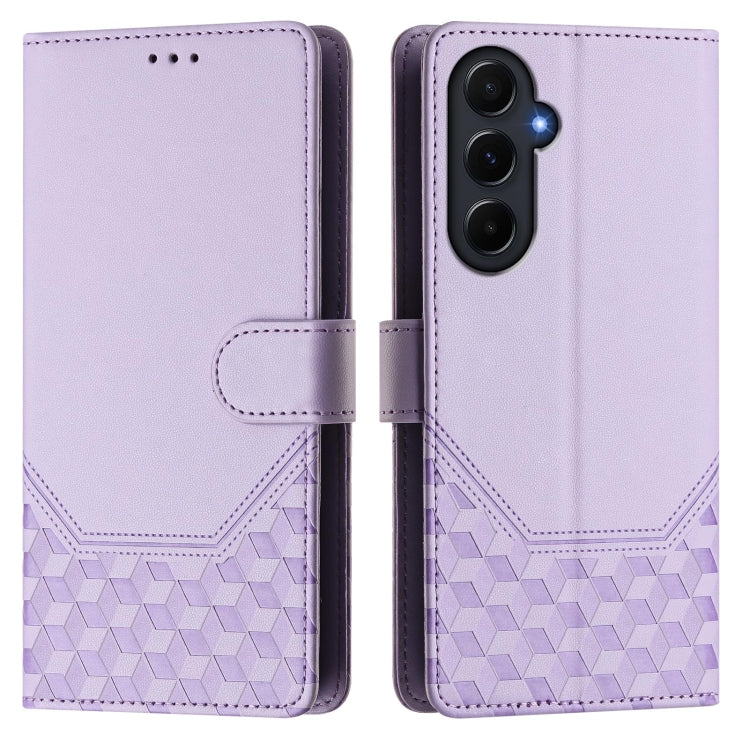 For Samsung Galaxy A55 5G Global Honeycomb Embossing RFID Leather Phone Case