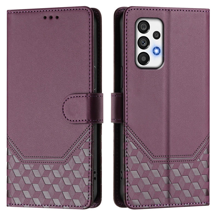 For Samsung Galaxy A72 Honeycomb Embossing RFID Leather Phone Case