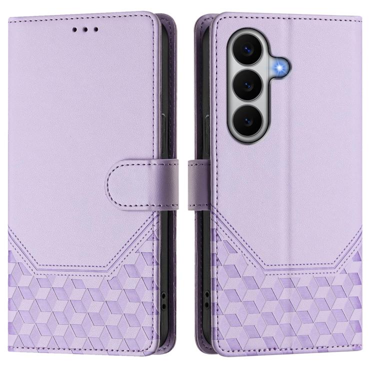 For Galaxy A27 5G Honeycomb Embossing RFID Leather Phone Case
