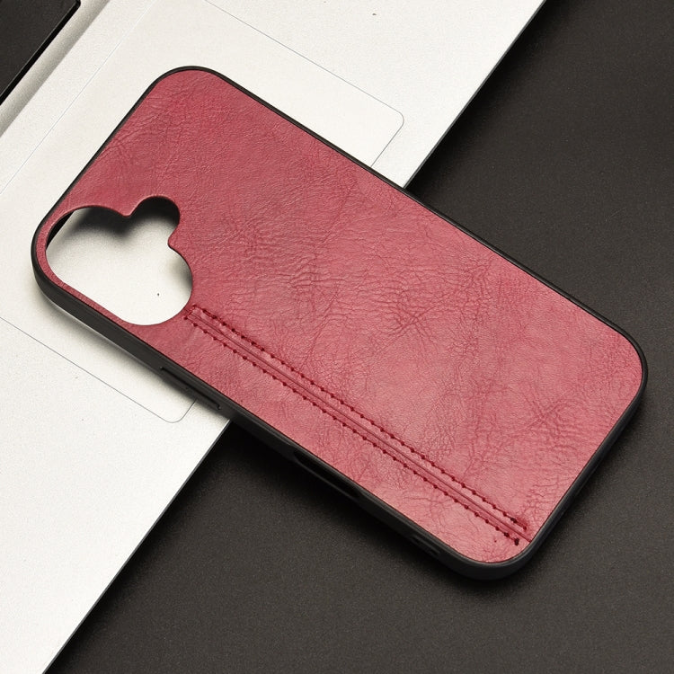 For iPhone 16 Plus Cow Pattern Sewing Card Bag Phone Case