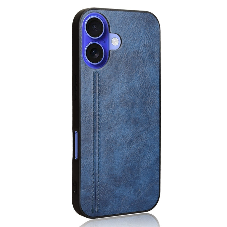 For iPhone 16 Cow Pattern Sewing Card Bag Phone Case