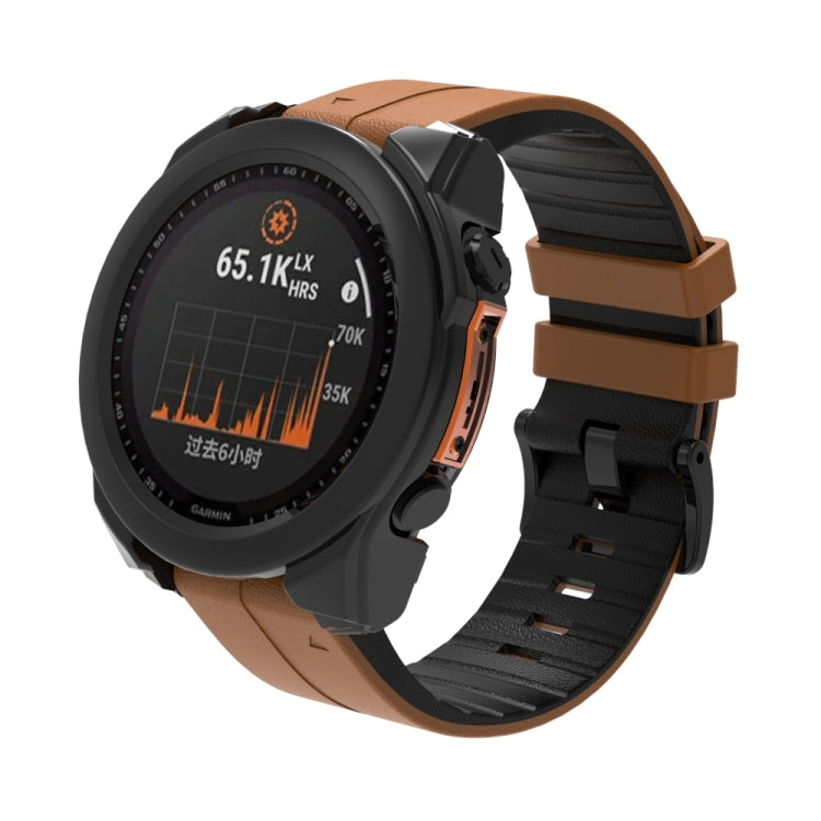 For Garmin Fenix 8 AMOLED 47mm Tempered Glass Film Integrated PC Watch Protective Case