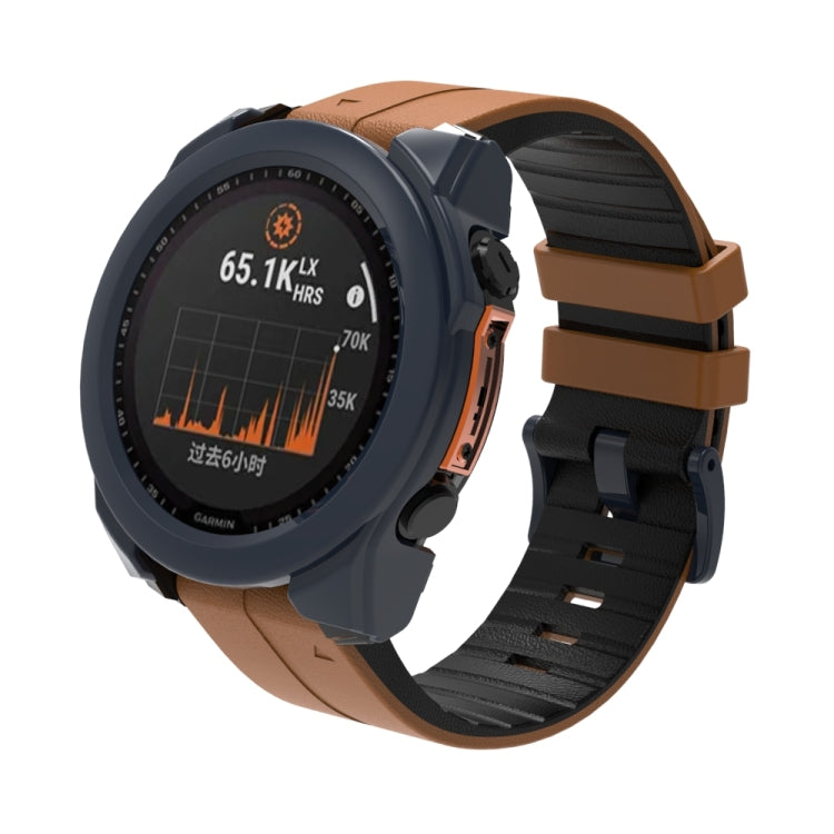 For Garmin Fenix 8 AMOLED 47mm Tempered Glass Film Integrated PC Watch Protective Case