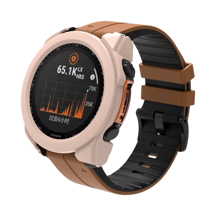For Garmin Fenix 8 AMOLED 43mm Tempered Glass Film Integrated PC Watch Protective Case