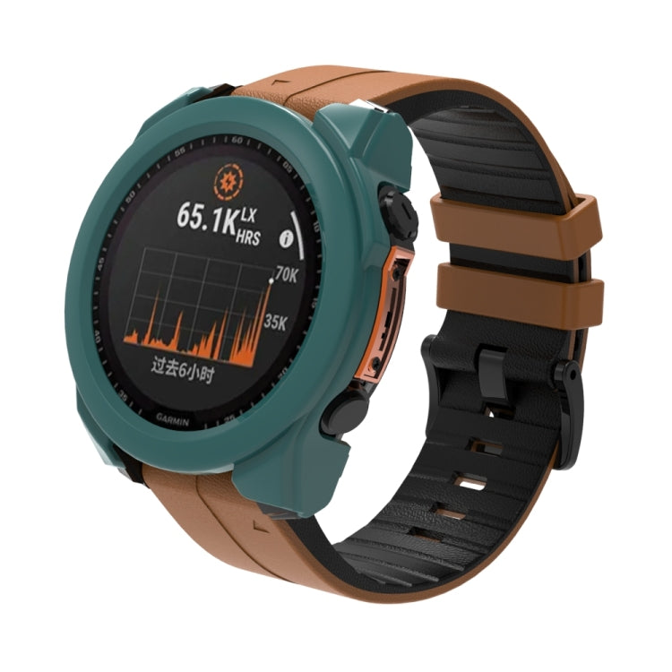 For Garmin Fenix 8 AMOLED 43mm Tempered Glass Film Integrated PC Watch Protective Case