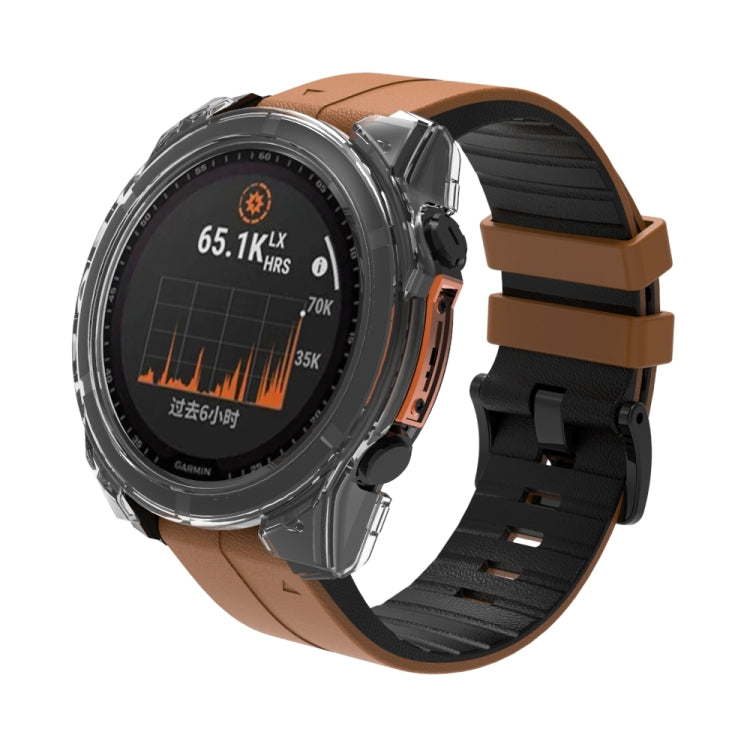 For Garmin Fenix 8 AMOLED 43mm Tempered Glass Film Integrated PC Watch Protective Case