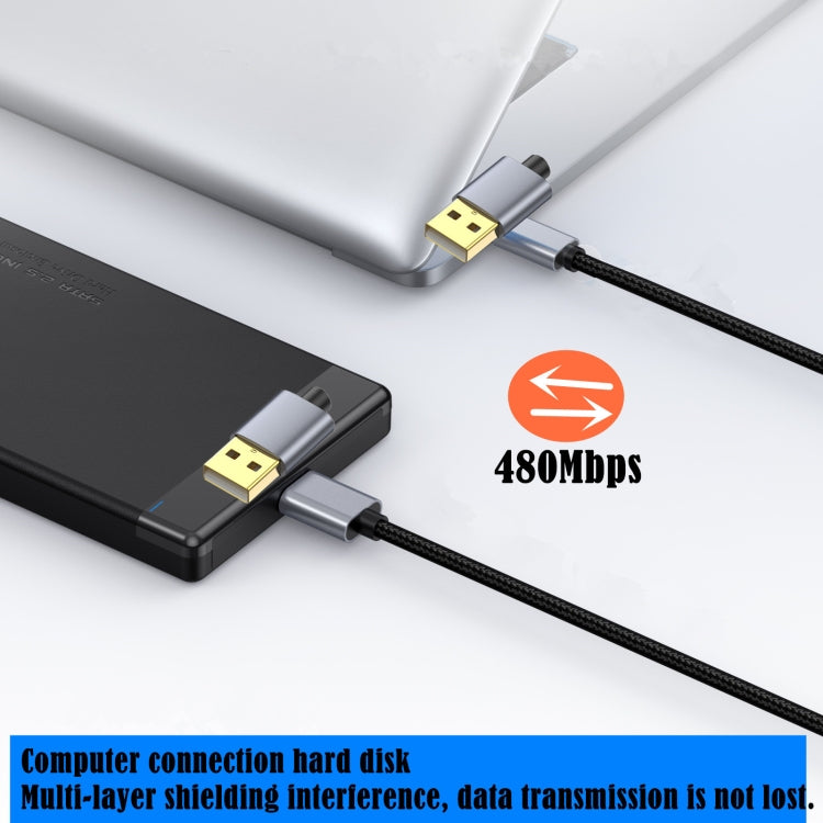 USB2.0 Male to Male Extension Data Charging Cable, Length:1.8m